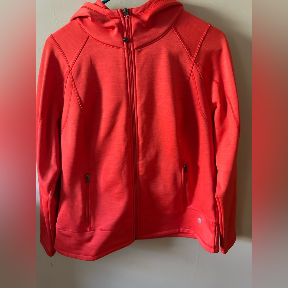 T by Talbots orange/melon full Zip Hoodie size Large